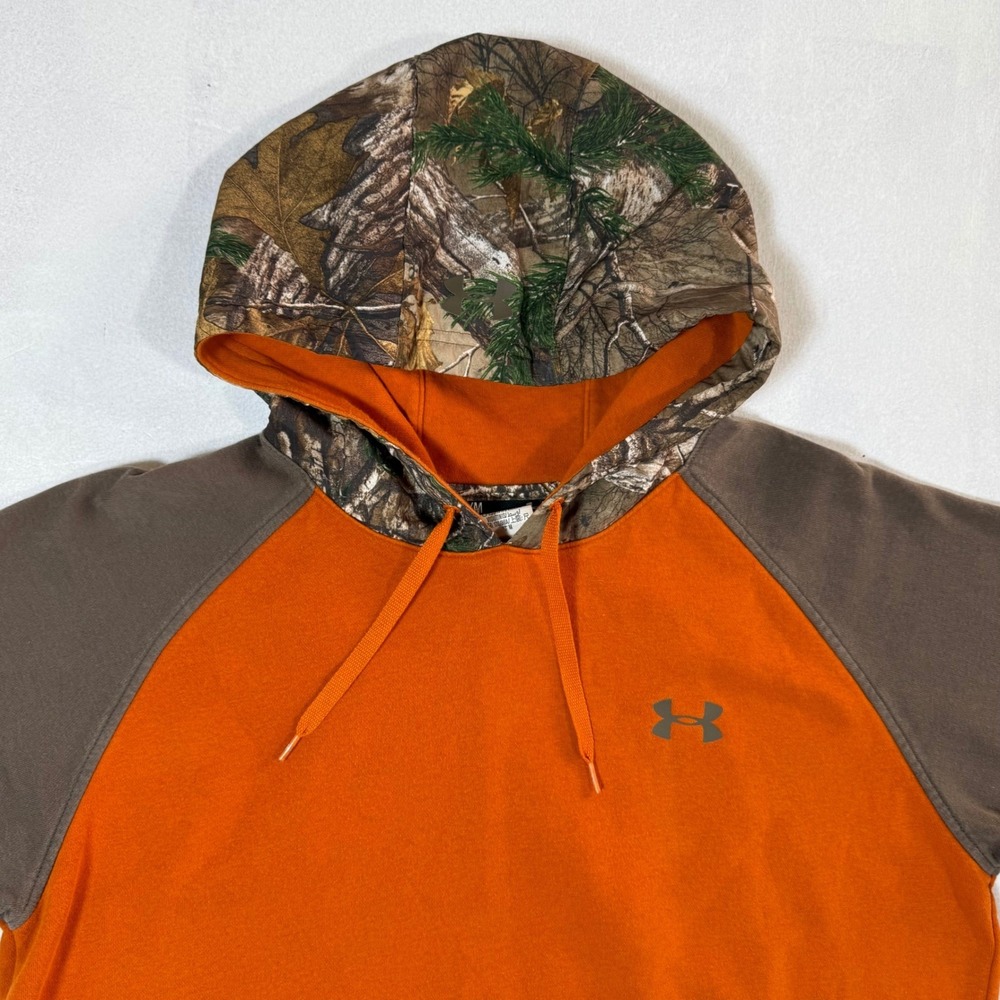 Under Armour Men's Medium Hoodie Camo Hooded Sweatshirt‎ Orange